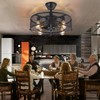Depuley Outdoor Ceiling Fan with Light: 20" Caged Ceiling Fans