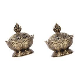 Quemador de Incienso de 2 Piezas, Soporte de Incienso de Humo de Reflujo Vintage, Soporte de Cono de Incienso de Metal, Soporte de Cono de Varilla de Aleación de Zinc, Decoración