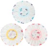 Waterproof Shower Caps, 3 Pcs Plastic Reusable Shower Caps Elastic