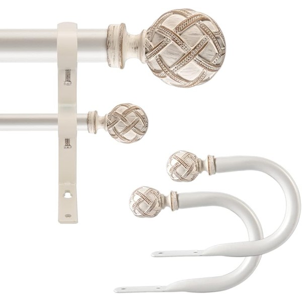 1 Inch Diameter Double Curtain Rod Set for Windows Heavy