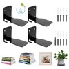 Pack of 4 Invisible Bookcase Floating Shelf Metal for Books