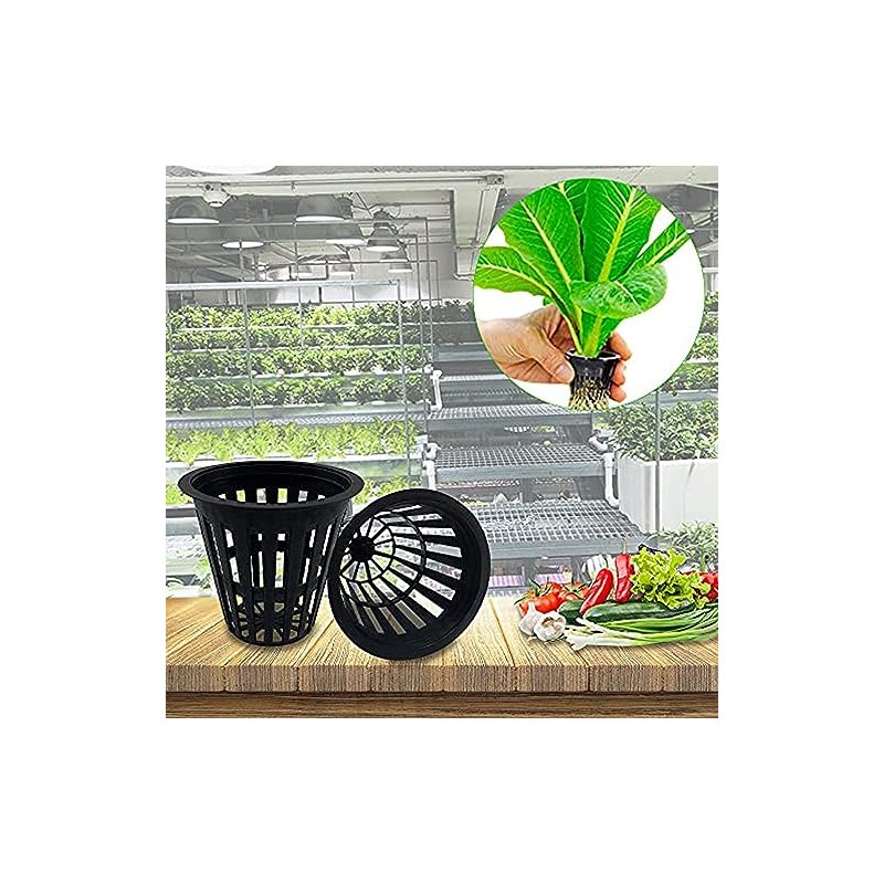 100 PCS Heavy Duty Net Pots for Hydroponics and Aquaponics