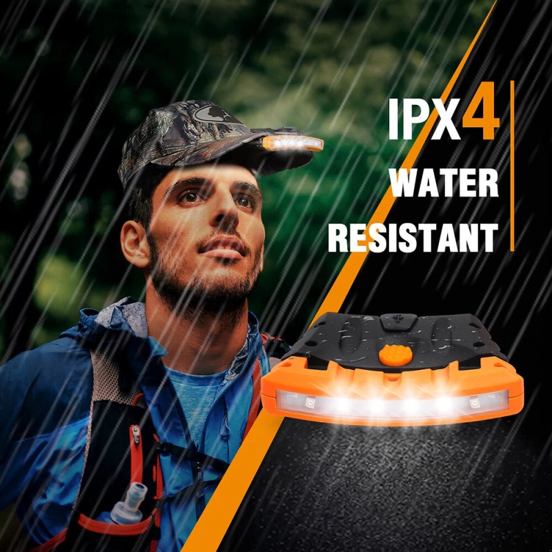 Everbrite 2Pk Hat Light Rechargeable Waterproof Clip Cap Light w/Memory