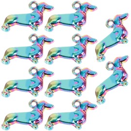 COHEALI Dachshund Dog Charms, 10pcs Alloy Tibetan Animals Dogs Charm Pendant Puppy Dog Bead Charms Loose Spacer Beads for DIY Earrings Necklace Bracelet Jewelry Makings, 614YZ04WT110GHGTPHKQIC