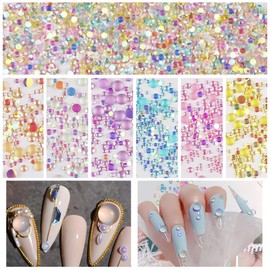 FULZTEY 810Pcs Crystal Mermaid Rhinestones Set 3D Matte Candy Colorful Rhinestones Mixed Gems Beads Flatback Crystal Glass Rhinestones Nail Decoration for Nail Art DIY Crafts Clothes Shoes Jewelry