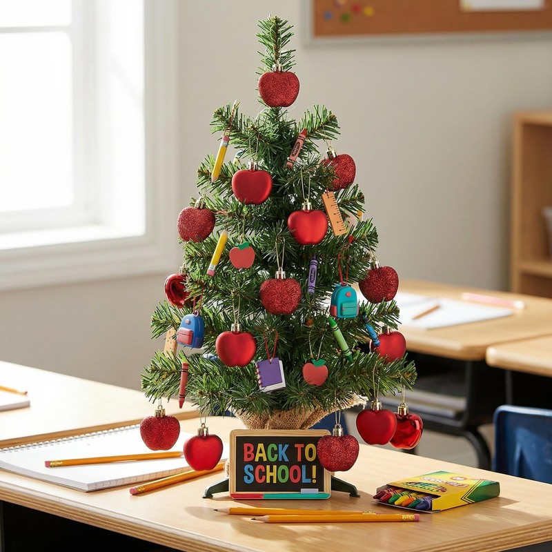 48 Pcs Back to School Apple Ornaments, Small Red Apples