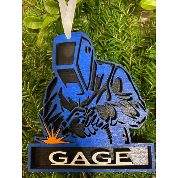 ornament Custom Wood 3D Welder Ornament-Holid