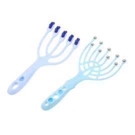 Mikinona 2pcs Dual Function Scalp Massager and Five Claw Head Scratcher for Hair Washing Manual Head Relaxation Tool with Stimulating Massage Rollers Comfortable and Versatile Scalp Comb