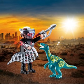 PLAYMOBIL Dinos 70693 DuoPack Velociraptor vs. Raider, from 4 Years