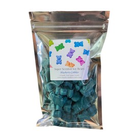 Gummy Bear Wax Melts - 4 Oz Bags - Pet Friendly - Strong Scent- Long Lasting - Eco-Friendly - Hand-Poured - Large Gummy Melts - Wax Tarts - Soy (Blueberry Cobbler)