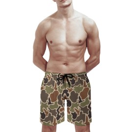 NAWFIVE Mens Swim Trunks Quick Dry Swim Shorts with Mesh Lining Duck Hunter Camouflage Swimwear Bathing Suits