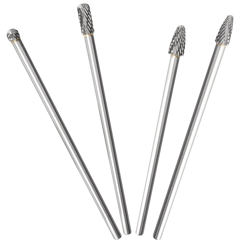 Bestgle 4 Pieces Carbide Bar Bits Tungsten Steel Grinding Head