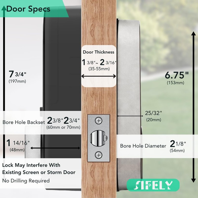 Built-in WiFi Fingerprint Smart Deadbolt with Keypad – Keyless Entry