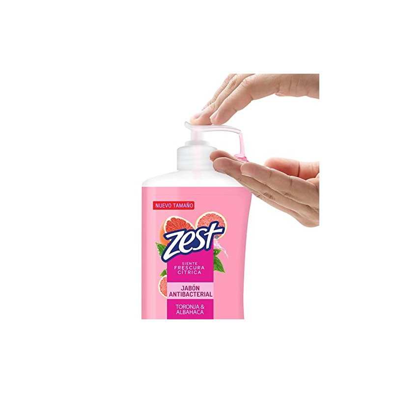 Zest Zest Jabon Liquido Para Manos Toronja y Albahaca 532Ml