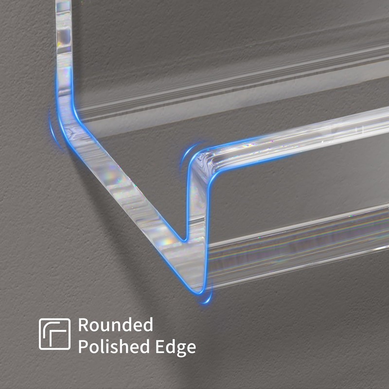 AITEE Vinyl Record Shelf Wall Mount: 6 Pack Acrylic Clear