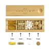 TabTime Bamboo Small Daily Pill Box, 4 Compartment Tablet Organiser,