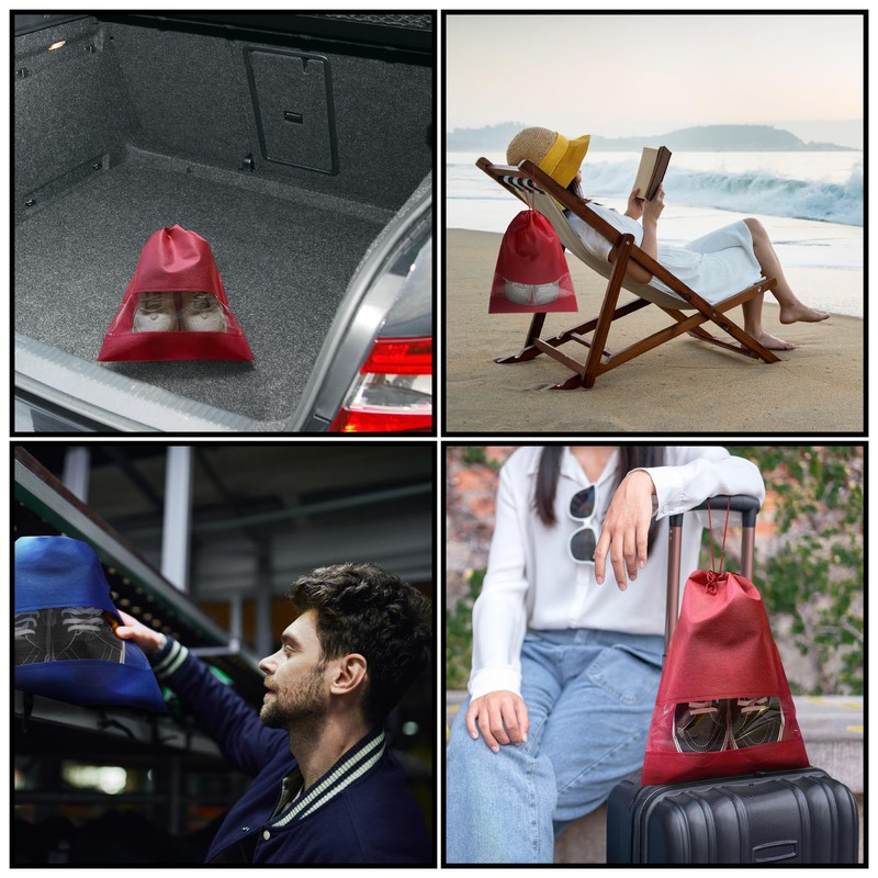 12 Pcs Shoe Bags for Travel, Packing, Storage & Organizing.