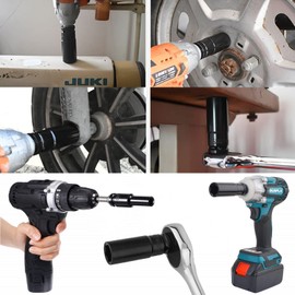 1/2" Drive by Deep Impact Socket, Heat-Treated CR-V Steel 6" Length, 6-Point Metric Sizes with Black Strong Case (21mm)