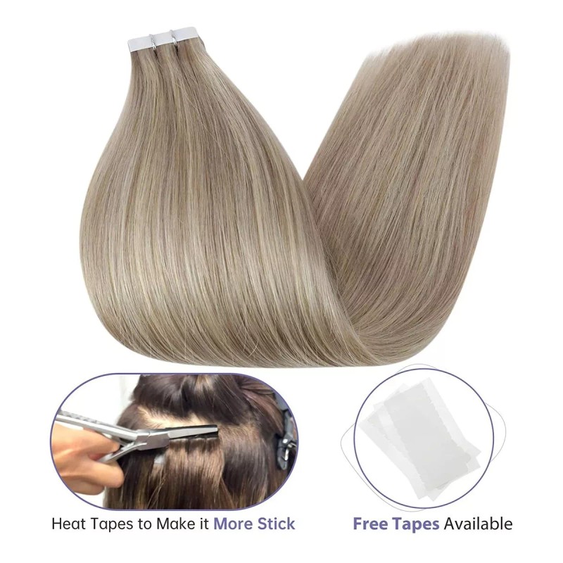 Fshine Extensiones De Cabello Humano 50gr 14in 18 Ash Blonde
