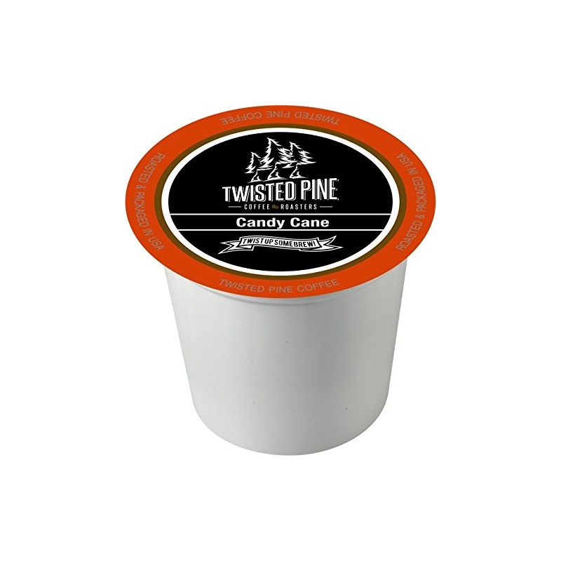 Twisted Pine Coffee Candy Cane, Flavored Coffee, Single-Serve Cups for