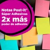 Post-it Notas Súper Adhesivas, Doble poder de adhesión, Colores Neón,