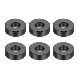 PATIKIL M6 Aluminum Spacers Set of 6 Aluminum 6.2mm ID x 15mm OD x 5mm Long Aluminum Spacer Screw Standoffs for 1/4" or M6 Screw Bolts, Black