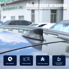 HIRUFAIT Shark Fin Antenna Cover for Lexus LS ES NX is LX CT RC UX Accessories, 100% Real Carbon Fiber Car Roof Aerials Radio Decor Cover