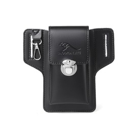 Whatna Mini One Shoulder Bag, Men's, Mini Waist Bag, Fanny Pack for Motorcycles, PU Leather, Unisex, Mini Crossbody Bag, Chest Bag, One Shoulder, Lightweight, Brown, Black, Black D