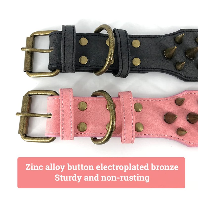 The Mighty Large Spiked Studded Dog Collar - Protect Your