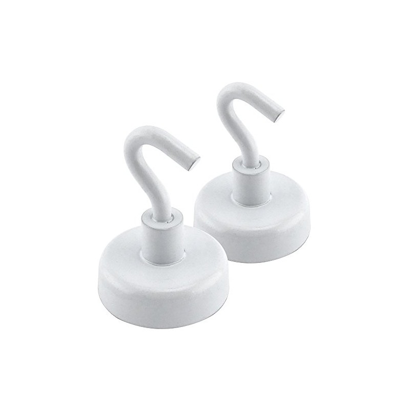 Master Magnetics 07290 Hook White Enamel Paint, 1" Diameter, 1.5"