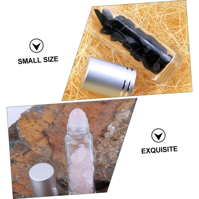 Mikinona Elegant Natural Semi-precious Stones Essential Oil Rollerball Bottles 10ml