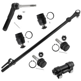 WEDOAUTO 7Pc Suspension Kit Front Ball Joints + Outer Tie Rods + Adjusting Sleeves + Drag Link Fit For Ford F-250 F-350 Super Duty 2005-2016 4WD Crew Cab Pickup K8607 K80026 DS300008 ES3420S DS80749