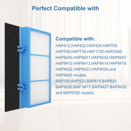 4 HEPA Filters + 8 Carbon Booster Filters Compatible with AER1 Type Total Air Replacement Filters, HAPF30AT and HAP242-NUC