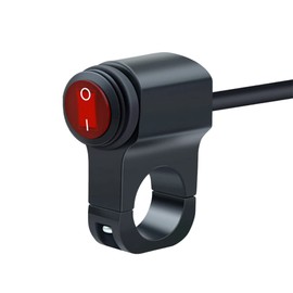 VOANZO Motorcycle Switch Aluminium Handlebar Switch with LED for Headlight Waterproof Handlebar Switch Headlight Fog Light ON-OFF Button Switch