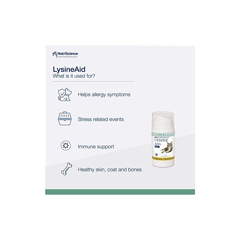 Swedencare UK Nutri-Science Lysine Aid Cat Gel, 50 ml