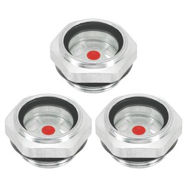 PATIKIL Air Compressor Oil Sight Glass, 3 Pack M26x1.5 Male Thread Aluminum Alloy Oil Liquid Level Gauge Air Compressor Parts with O-ring