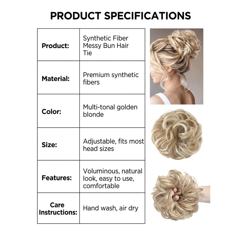 Messy Bun Scrunchie, Curly Synthetic Hair Bun Ponytail Extensions