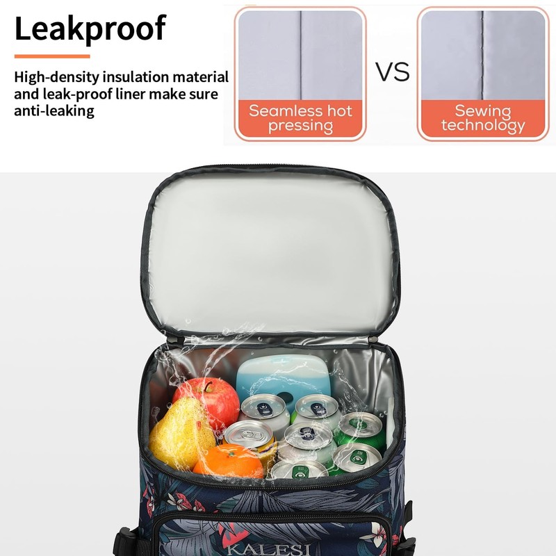 Kalesi Cooler Backpack 36 Cans Lightweight Insulated Leak-Proof Travel Camping
