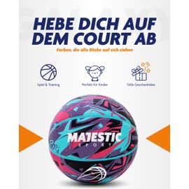 Majestic Sport Basketballs for children, teenagers and adults, size 7, basketball, outdoor, indoor, Galaxy
