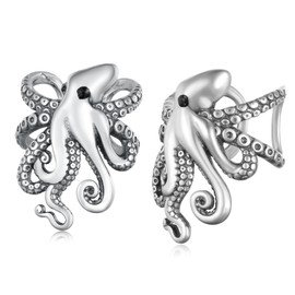 Octopus Ear Cuff 925 Sterling Silver Vintage Octopus Ear Cuff Earrings for Women Sea Animal Jewelry Gifts for Christmas Sea Lover