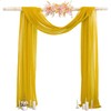 FANPROMS Wedding Arch Draping Fabric Gold 1 Panel 20FT Chiffon