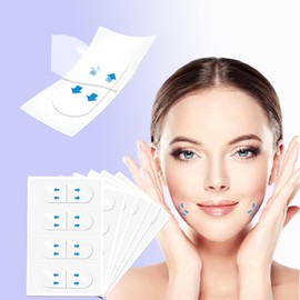 PYIEV 200PCS, Face Lift Tape, Bands Instant Facelift Tape for Wrinkles, Instant Neck Tape For Sagging Skin, Eyes, Jowls,Transparent Lifting Tapes with Elastic Bands