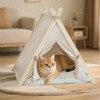 XiMaiChy Pet Teepee with Thick Cushion, Cat Tents for Small