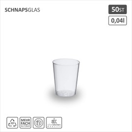 silverkitchen Pack of 50 Shot Cups 4 cl with Measuring Line - Reusable Plastic Shot Glasses, Shot Cups Dishwasher Safe, Made in Germany