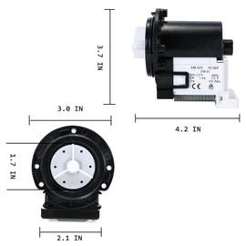 Washer Drain Pump Motor L-G WM2016CW WM2050CW WM2301HR/W WM2101HW WM2487HWM/HRM WM3670HVA/HWA WM3997HWA WM3488HW WM8000HWA WM9000HVA.