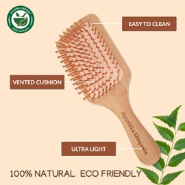 AYUSHKA ORGANIC Wooden Hair Comb for Men & Women – Handcrafted Anti-Static Detangling Comb for All Hair Types, Travel-Friendly (Comb 1)
