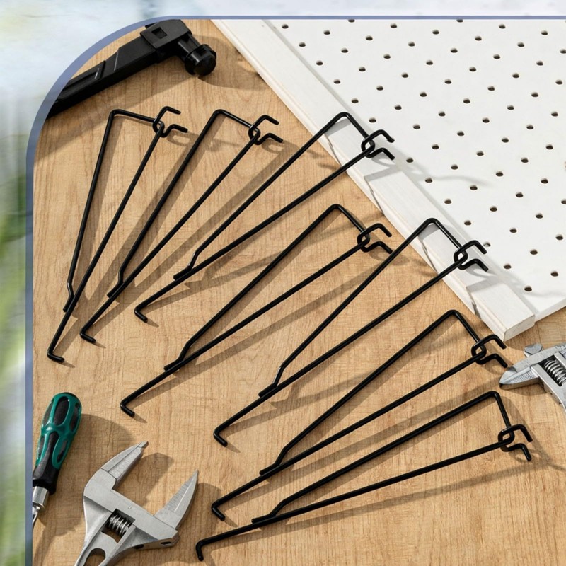 20 Pcs 10 inch Pegboard Shelf Brackets, Black