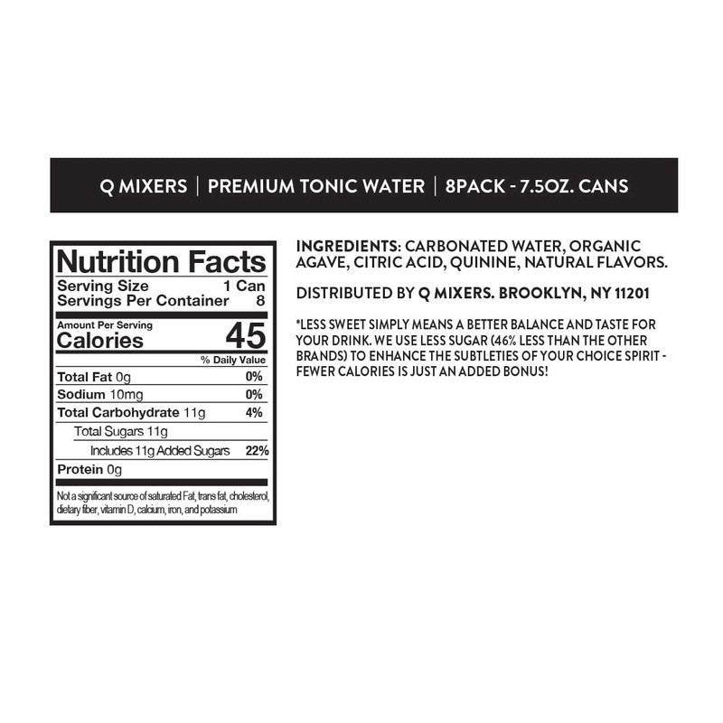Q TONIC WATER with Real Quinine & Organic Agave -