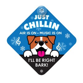 Stay Safe with 'Just Chillin' Car Sign - Visible Pet Safety Alert for Responsible Dog Owners - a must have Auto Accessory for Dog Lovers and Travelers