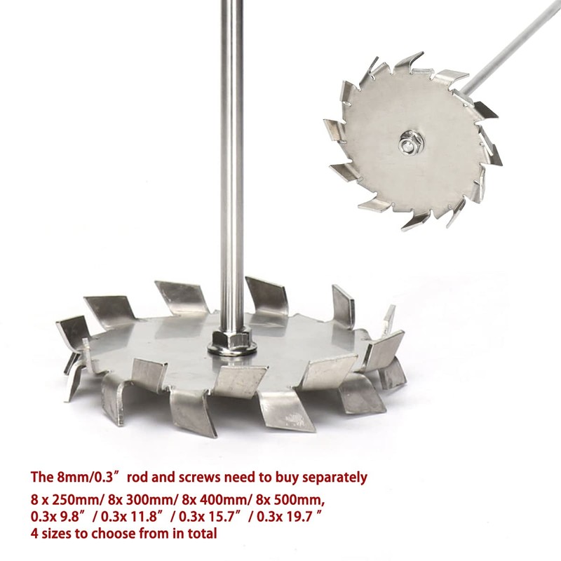 304 Stainless Steel Dispersing Disc 30-500mm/1.2-19.7 inch Dispersion Impeller High